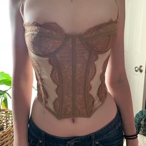 Urban Outfitters Modern Love Corset in Beige